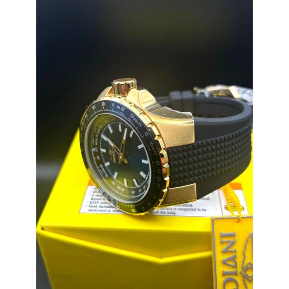 Invicta Aviator 49650 Mens Gold Tone Stainless Steel Blue Dial Watch NIBWT - Picture 7 of 17